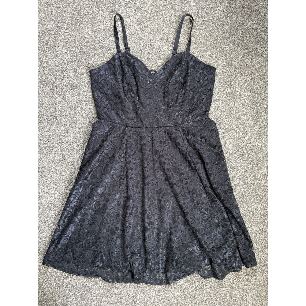 Torrid Black Lace Dress Size 2 Fit & Flare Corset Back Coquette Romantic